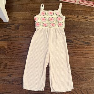 Toddler girls crochet jumpsuit